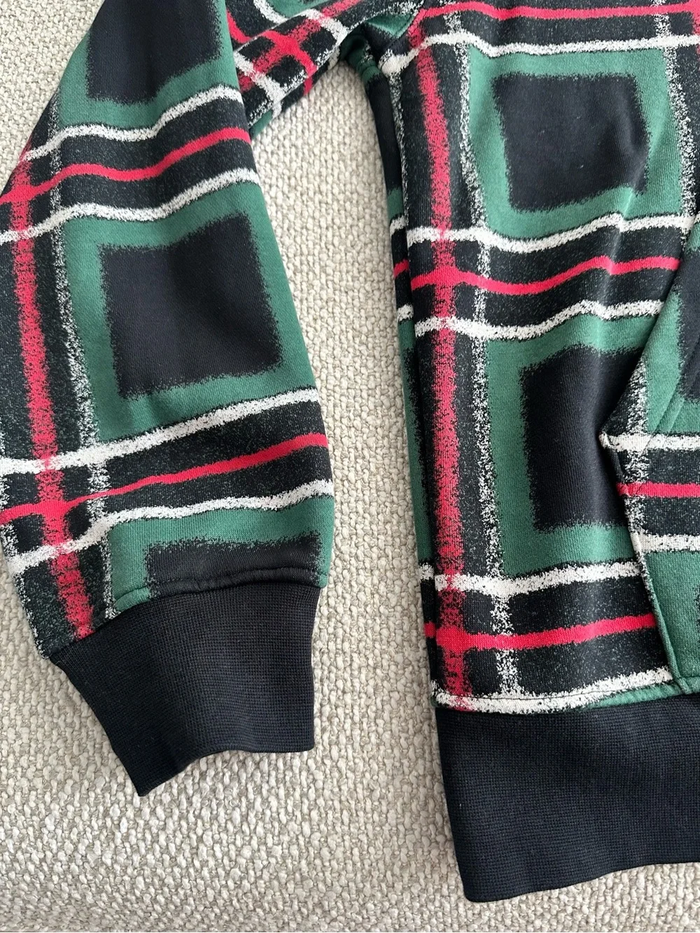 Jordan Green Black Red Plaid Hooded Pullover